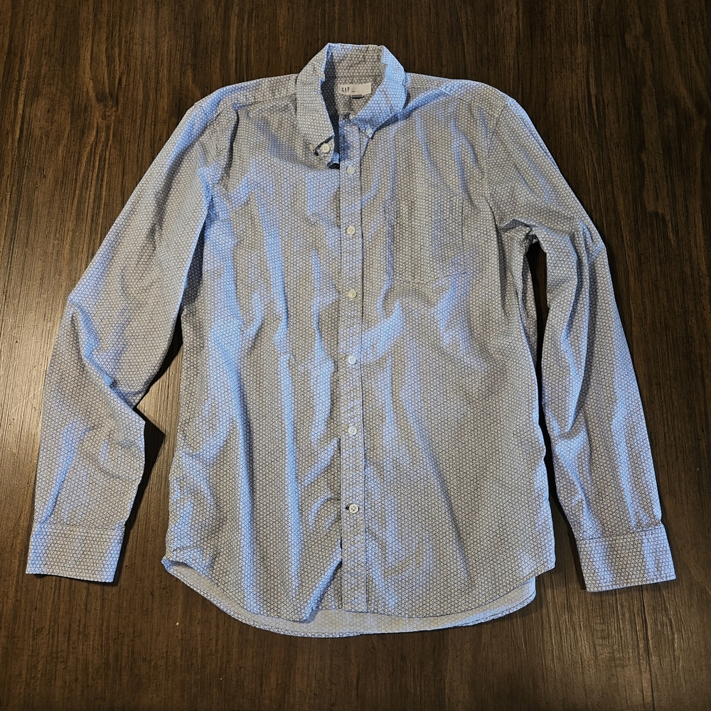 GAP Light Blue Patterned Men's Casual Shirt